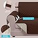 U-NICE HOME Loveseat Sofa Cover Reversible Couch Covers for 2 Cushion Couch for Dogs Furniture Protector Cover with Elastic Straps Water Resistant(Loveseat Small, Brown/Beige)