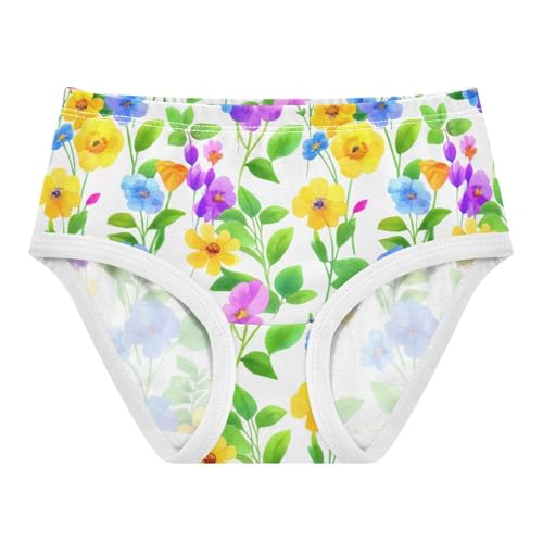 Girls Underwear Toddlers 2t Cotton Cute Panties Girl Fancy Briefs Underpants Wildflowers Green Leaves Floral