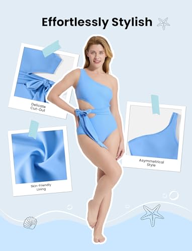 Image of PATPAT Family Matching Swimsuits: Mommy and Me One Shoulder Colorblock Bathing Suits One Piece Swimwear Sets