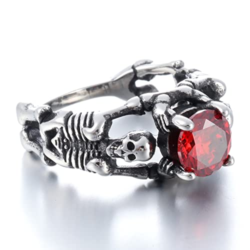 Image of Death Skull Ring for Men Stainless Steel Jewelry Biker Rings Scary Death Ring Skull for Gifts