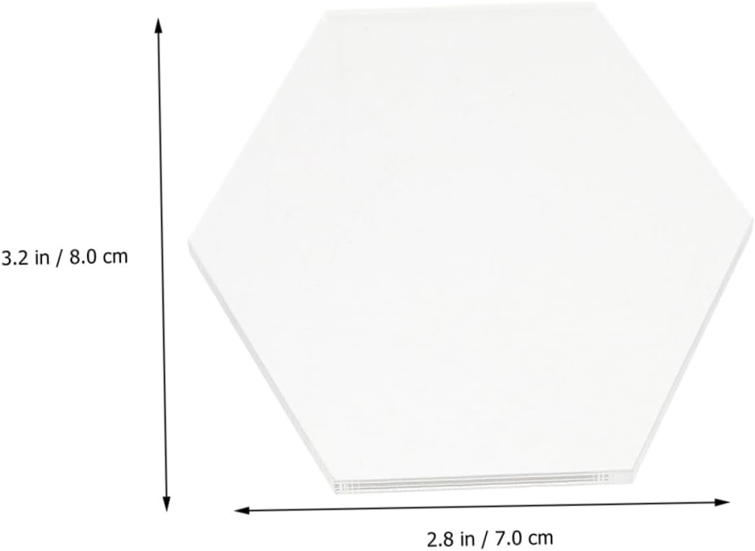 Cabilock 10-Piece Hexagonal Acrylic DIY Boards for Painting Crafts Decorative Hexagon Plates for Handmade Projects and Home Decor