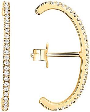 PAVOI 14K Gold Plated 925 Sterling Silver Post Minimalist Suspend...