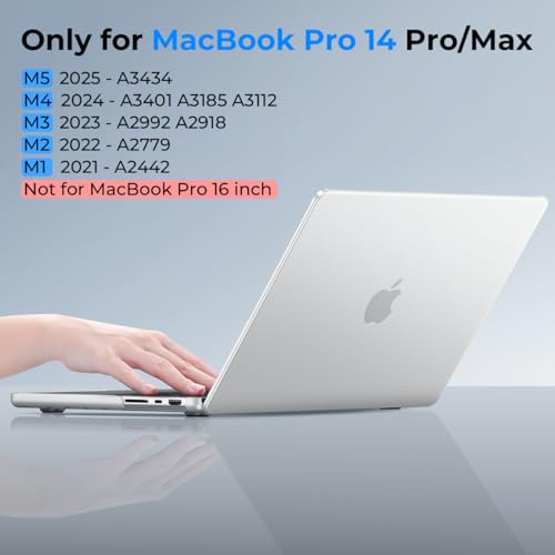 BlueSwan Matte Case for MacBook Pro 14 M5 M4 M3 M2 M1 Pro/Max 2026-2021, Compatible A3426 A3427 A3434 A3401 A3112 A2992 A2918 A2779 A2442, Hard Shell Protective Cover, Matte Clear by BlueSwan - Image 7