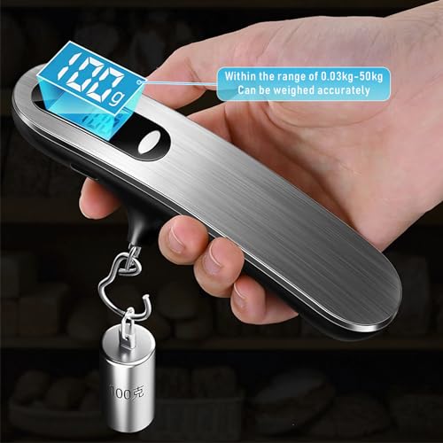 Luggage Scale, New 2.0 Portable Digital Suitcase Weight Scale with USB Charging, 110 Lb/50kg Luggage Scale with Hook, Travel Scale for Travel, Household and Outdoor 5