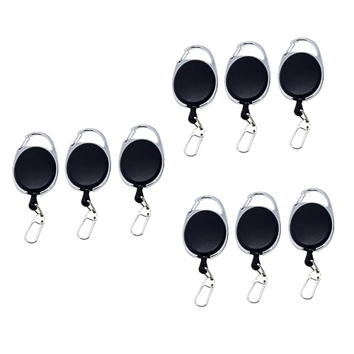 Enrouleur rétractable de badge noir avec clip ceinture en lot de 18 pièces SOIMISS