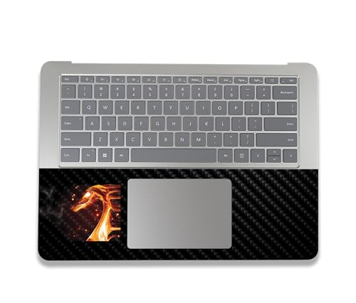 Image of MightySkins Carbon Fiber Skin Compatible with Microsoft Surface Laptop Studio 2 (2023) Full Wrap Kit - Flaming Dragon | Protective Durable Textured Carbon Fiber Finish | Made in The USA