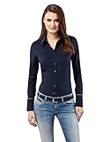 Vincenzo Boretti Camicia-Blusa Donna Elegante, Taglio Abbastanza Aderente/Modern-Fit, Collo Classico, Manica-Lunga, a Quadri - Non Stiro/Non-Iron Blu Scuro/Rosso Vino 44