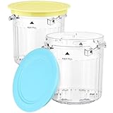 AFDLLDQM Pint Containers and Lids Replacement for Ninja Creami Breeze Ice Cream Maker - 2 Pack, 16oz Cups Compatible with NC101 NC201 NC201Q NC205A Series- BPA-Free & Dishwasher Safe