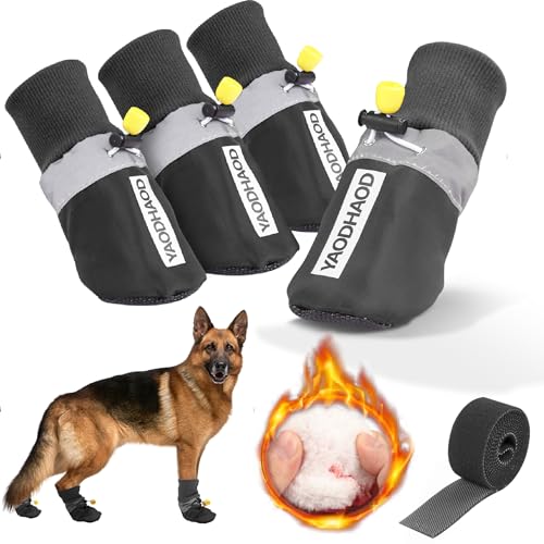 YAODHAOD Dog Snow Boots Breathable Socks，Dog Shoes Fleece Snow Booties for...