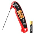 TempPro TP605 Instant Read Meat Thermometer for Cooking, Waterproof Digital Food Thermometer with Large Backlit LCD, Kitchen Thermometer for Grilling, Smoking & Candy Making (Previously ThermoPro)