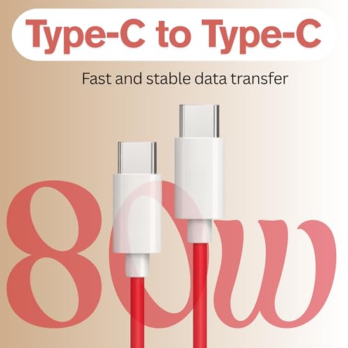 Image of Umake USB C to USB C Cable 80W Fast Charging, Nylon Braided Type-C Cable with PD Support, Fast Data Sync, Compatible with Samsung, iPhone 16 /15, OnePlus, Xiaomi, MacBook & iPad - Red, 1M
