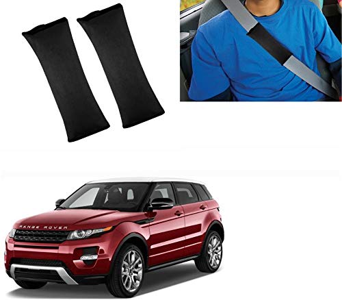Auto Pearl - Seat Belt Cushion (Pack of 2, Black) Compatible with- Range Rover Evoque