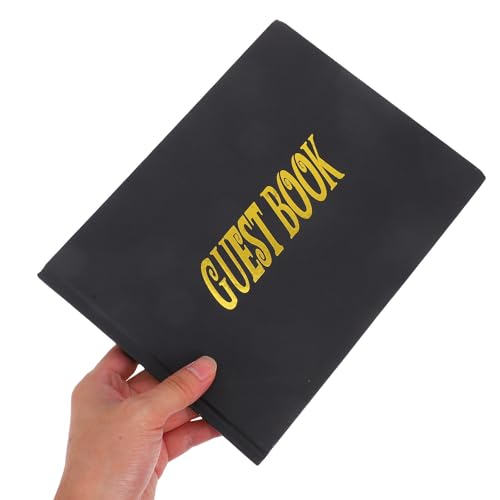 Libro de para invitados negro de lujo álbum conmemorativo para firmas de boda 8