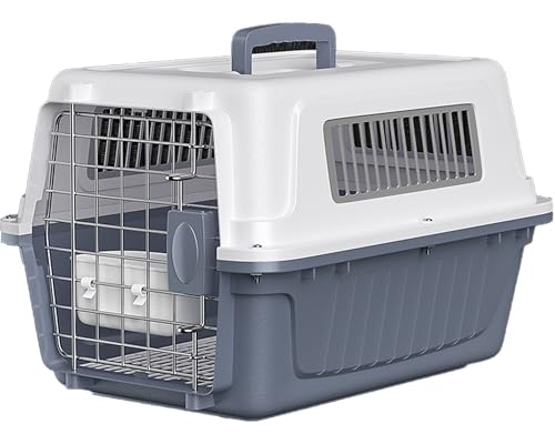 Pantress ペットキャリーケース, ペットキャリー 犬・猫用 航空機対応, 軽量 ワンタッチ開閉, 旅行用 持ち運び簡単 (グレー)