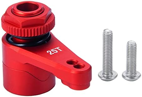 Alloy 25T Steering Servo Arm Horn for for 1/10th RC Axial RBX10 AXI03005 Crawler Car (Red)