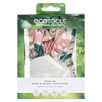 EcoTools Shower Cap, Organic Cotton Lining, Keeps Hair Dry During Shower, Fits All Head Sizes & All Hair Textures, Quick Drying Bath Hair Cap, Eco-Friendly, Cruelty-Free, & Vegan, 1 Count