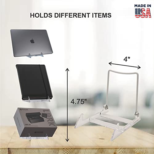 Kingdom Solutions Plate Stands For Display - Acrylic Stand Square Display Stand, Wire Plate Holder Display Stand, Picture Frame Stand Holder Easel For Book Holder, Tabletop Plaque, 4"X 4.75" 12 Pieces #TOP2