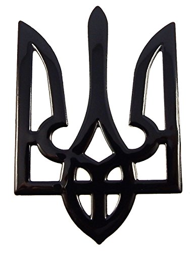 Ukrainian Trident Black Finish Decal Emblem Ukraine Tryzub 3D Sticker car 2x3