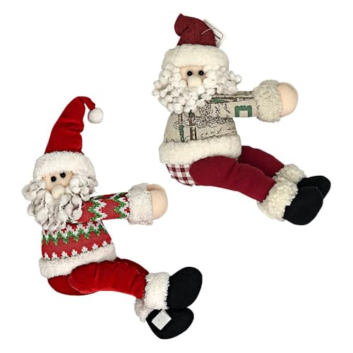 Boneca Papai Noel Segurando Cortina, Natal