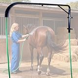 WGOHOSE Horse Wash Hose Boom Arm, Wall-Mounted 180° Swivel Spray Boom Fits Standard Garden Hose, Prevents Tangling & Trampling, Stable Washing Solution, Hose Not Included