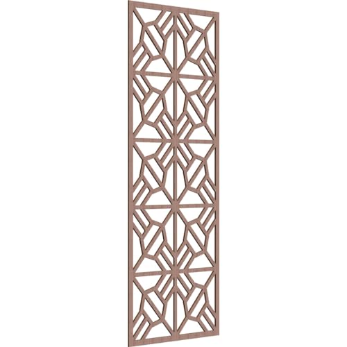 Image of 37 3 /8 inchW x 94 3 /8 inchH x 3 /8 inchT Auburn Decorative Fretwork Wood Wall Panels, Walnut