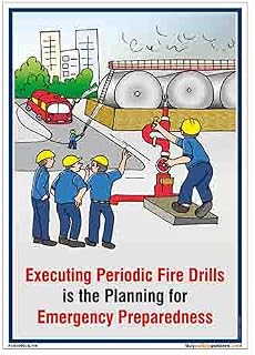 buysafetyposters.com - Fire Drill Poster In English Plastic Lamination (A4, 8 inch X 12 inch, Multicolor) Price In India