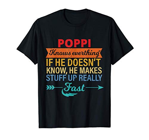 Uomo Poppi Knows Everything Grandpa father's day from daughter Maglietta