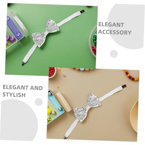 BESPORTBLE 10Pcs Sequin Bow Ties Pre Tied Adjustable Neck Tuxedo Bowtie for Boys for Graduation Weddings and Formal Events Durable Vibrant Color Retention3