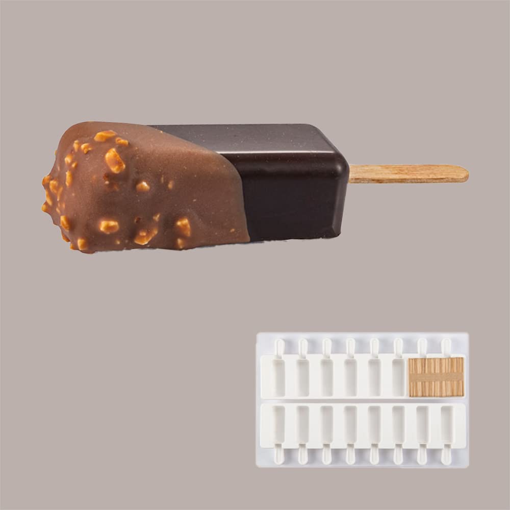 Lucgel Srl 1 Kit 2 x 8 Postations Moule moderne en silicone pour Stecco Glace BRIC MINI