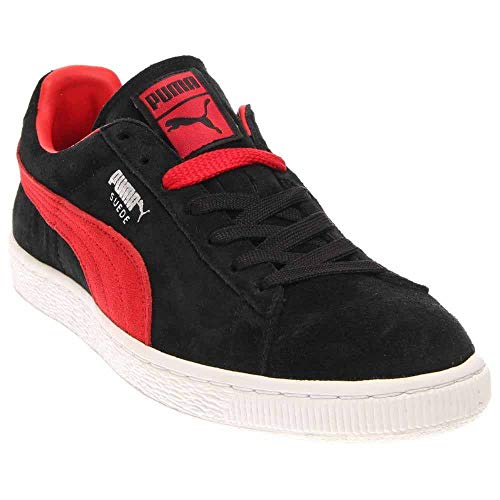 Image of PUMA Men's Suede Classic+ Black /High Risk Red /Puma Silver Athletic Shoe