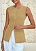 PRETTYGARDEN Blazer Vest Tops for Women Sleeveless Button Down Business Casual Outfits Work Suit Vests Waistcoat(Khaki,Medium)