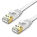 Produktbild TBMax 3m Ethernet Kabel Cat 7 High Speed 600Mhz 10Gbps Gigabit LAN Netzwerkkabel Flaches Internetkabel mit RJ45 vergoldetem Stecker für Router/PC/Switch/Xbox/PS4, kompatibel Cat5/Cat6/Cat6a, weiß