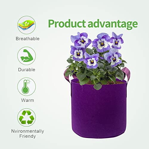 10 Gallon Grow Bags, Flower Pots With Handles, Thickened Nonwoven Garden Plant Growing Bags, Multicolor Fabric Planters Grow Bags For Vegetables Flowers, Come With 10 Pcs Plant Labels（4-Pack） #TOP2