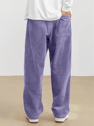 Image of JMIERR Mens Corduroy Pants Wide Leg Baggy Sweatpants | Loose Fit Joggers, Elastic Waist Drawstring, Casual Sweatpants, Vintage Pants, Fall Winter Fashion, Streetwear