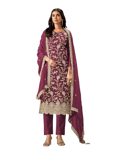 Delisa Indian Women's ready to wear Salwar Kameez Eid Festive Wedding Party wear Kurta with Pant and Dupatta-2208