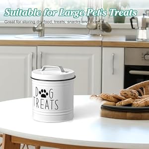 Largedogtreatcontainerairtight66tallx6roundwhitedogtreatjarforkitchencounterrustictreatstoragecanisterfordogscatssmallanimalsgiftsforpetowners Urban Country Home Decor Large dog treat container airtight 66 tall x 6 round white dog treat jar for kitchen counter rustic treat storage canister for dogs cats small animals gifts for pet owners urban country home decor