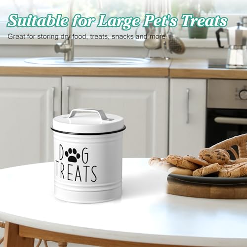 Largedogtreatcontainerairtight66tallx6roundwhitedogtreatjarforkitchencounterrustictreatstoragecanisterfordogscatssmallanimalsgiftsforpetowners Urban Country Home Decor Large dog treat container airtight 66 tall x 6 round white dog treat jar for kitchen counter rustic treat storage canister for dogs cats small animals gifts for pet owners urban country home decor
