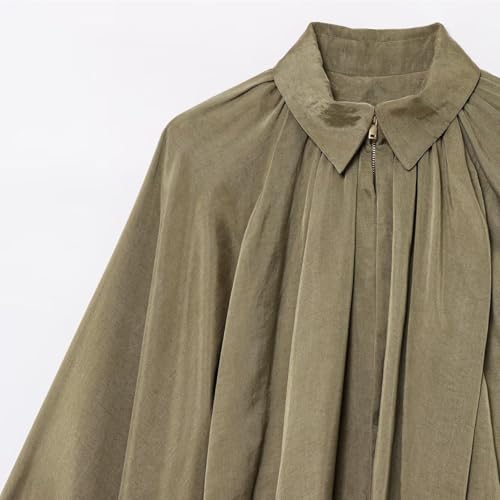 HUIQINGLI Women's Puffed Bomber Jacket 2025 New Oversized Batwing Front Zip Bubble Hem Jackets for Women Trendy4