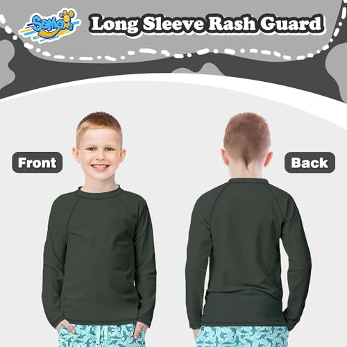 Image of Boys' Rash Guard Long Sleeve UPF 50 Sun Shirts for Toddler Kids Youth Water Swimming Rashguard