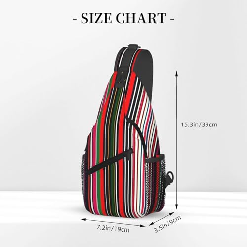 Colored Stripes Vertical Stylish Men'S Messenger Bag - Durable Polyester, Huge Capacity & Adjustable Strap3