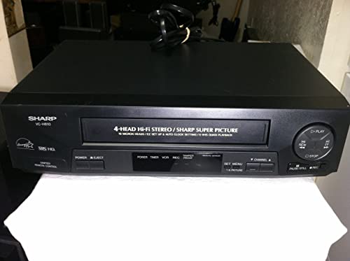 Sharp VC-H810 VCR Video Cassette Recorder 4-Head Hi-Fi Stereo VHS Player. VHS HQ. Sharp Super Picture. Works Great. Energy Saver Star Rated Device. (Renewed)