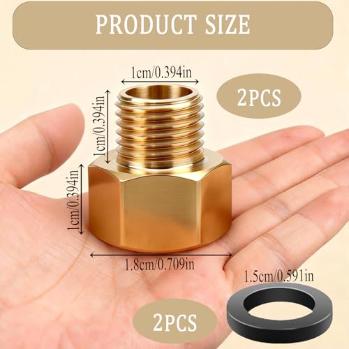 Kontazmi 2 Stück Messing LPG Gas Adapter 3/8 IG x 1/4 AG Rechts Messing Reduzierstück Gasherd Armaturen und Gasschlauch Verbinder aus Messing für Gaskocher Campingkocher und Outdoor-Kocher