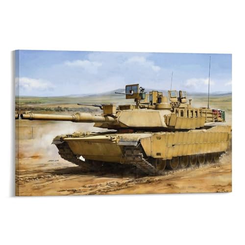 M1 Abrams Medium Tank (1) Póster artístico de pared para decoración del hogar, lienzo de pintura, pósteres de 12 x 18 pulgadas (30 x 45 cm)