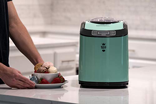Royal Brew Ice Cream Maker 1.5 Quart Upright Stainless Steel Frozen Yogurt, Sorbet and Gelato Machine with Built-In Compressor (Mint Green)