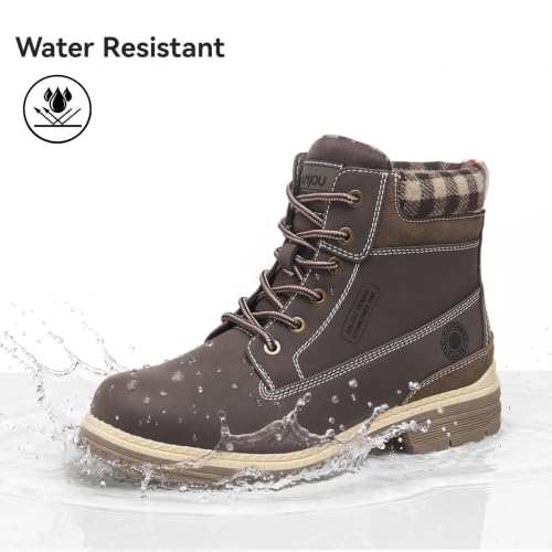 Image of ANJOUFEMME Outdoor Hiking Boots for Women Waterproof - Womens Ankle Boots Lightweight Snow Winter Boots for Trekking Walking