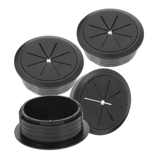 LIGIGWASH 4個 デスクトップ用丸型配線孔カバー 耐久性プラスチック製コードホールプラグ ケーブルワイヤー管理に オフィスや学習机の配線整