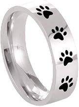 Amaxer Animal Paw Print Ring for Men Women Bear Cat Paw Print Stainless Steel Finger Rings Jewelry Gifts