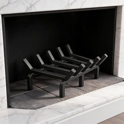 GarveeTech Heavy Duty Fireplace Grate, 3/4 in Thick Steel Log Grate & 6 Reinforced Support Legs, Powder Coated Firewood Holder for Indoor Fireplace, Wood Stove & Outdoor Fire Pit Use by GarveeTech - Used condition - CA$41.99