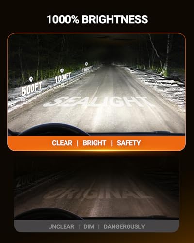 Image of SEALIGHT D1S D1R HID Bulbs, 6500K Cool White 10X Brightness HID Xenon Assembly Replace 66144 66140 85140 85415 (85415C1) 0.01S Instant Start Fog Light Bulbs, Pack of 2