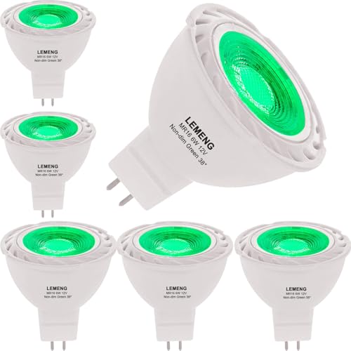 Lemeng LM-MR1612V6P-GREEN Mr16 Led Light Bulbs 50W Equivalent Halogen Replacement 6W 12V Bi-Pin Gu5.3 Outdoor Landscape Yard Lighting- Pack Of 6 cover